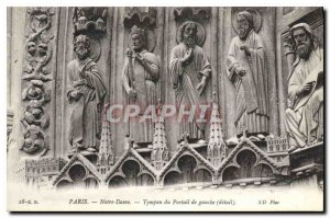 Old Postcard Paris Notre Dame tympanum of the left portal detail