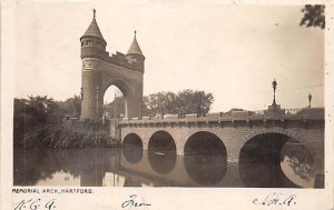 Memorial Arch Real Photo Hartford CT 