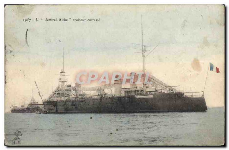 Postcard Old War Ship L & # 39Amiral Dawn Cruiser Breastplate