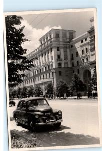 *Russia Minsk I.V. Stalin Avenue Classic Car RPPC Photo Vintage Postcard A24