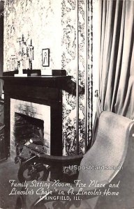 Family Sitting Room Fire Place and Lincoln's Chair - Springfield, Illinois IL  