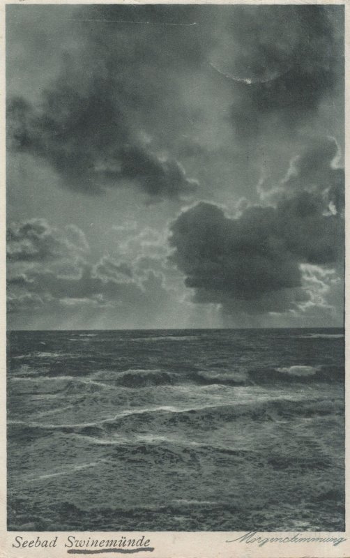 Seebad Swinemunde Poland Antique Sea Storm Clouds Postcard