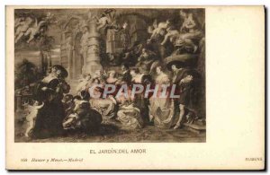 Postcard Old El Jardin Del Amor Madrid Rubens