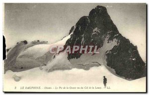 Old Postcard The Dauphine Oisans Le Pic de la Grave seen from the Col de la L...