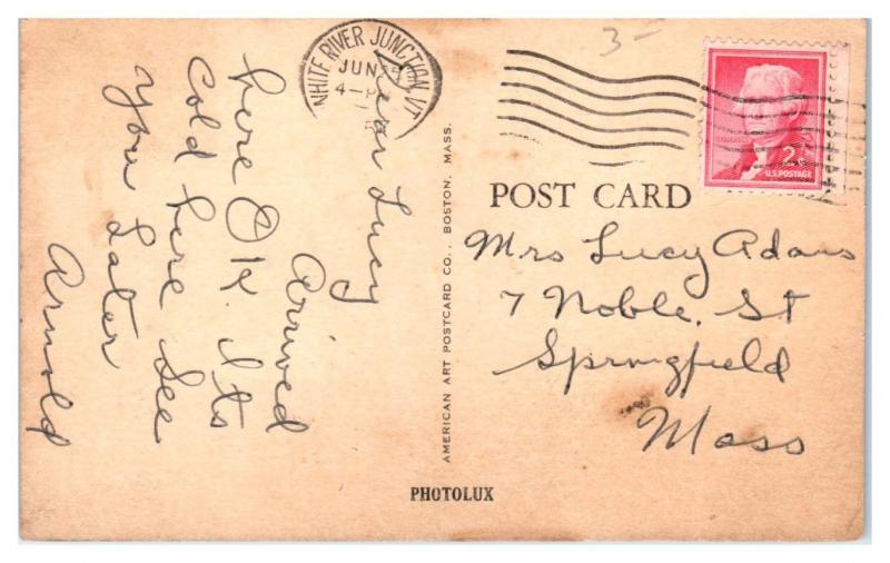 1957 Hotel Coolidge, White River Junction, VT Postcard