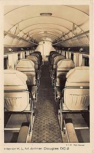 Interior K. L. M. Airliner Douglas DC-2 Airplane RPPC