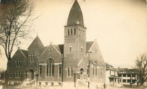 Postcard RPPC Photo 1923 Maine Norfolk M.E. Church roadside 23+-461