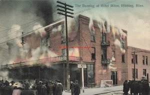 MN, Hibbing, Minnesota, Miles Hotel Burning, Fire Disaster