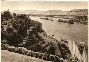 PC EGYPT, CATARACT HOTEL, VIEW FROM THE TERRACE, Vintage Postcard (b36724)