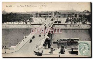 Paris Old Postcard Place de la Concorde and the Seine