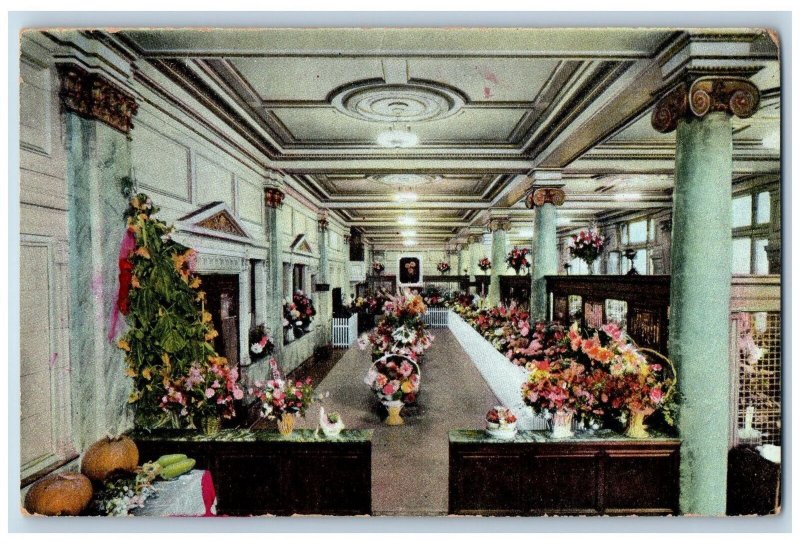 Warren Pennsylvania Postcard Warren National Bank 13th Annual Flower Show c1920s