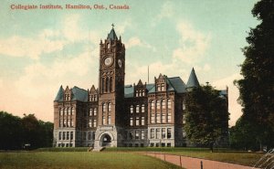 Vintage Postcard 1917 Collegiate Institute Hamilton Ontario Canada Pub Valentine