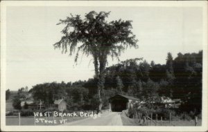 Stowe VT West Branch Bridge Real Photo Postcard