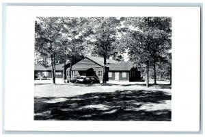 1953 Louse Log Cabin Cars Crivitz Wisconsin WI  RPPC Photo Vintage Postcard