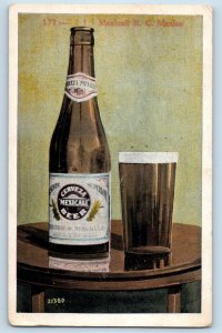 Mexicali Baja California Mexico Postcard Cerveza Mexicali Beer Bottle 1928