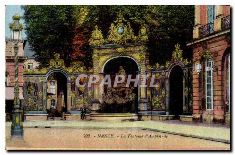 Old Postcard Nancy Fountain of Amphitrite
