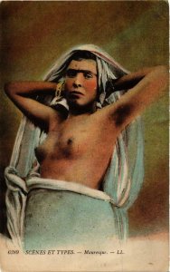 PC CPA Mauresque Scenes et Types North Africa ETHNIC NUDE (a9553)