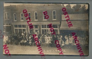 Wellman IA RPPC 1912 OLD SETTLERS DAY General Store MAIN ST. nr Kalona Iowa City