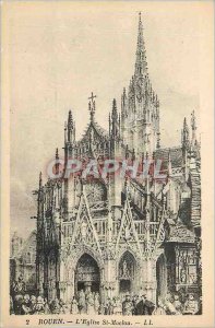 Old Postcard Rouen Eglise Saint Maclou