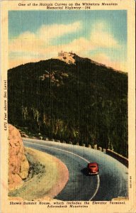 Adirondack Mountains Hairpin Turn Memorial Highway Summit House Vintage Postcard