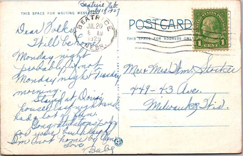 POSTCARD SCENE Beatrice Nebraska NE AO4636