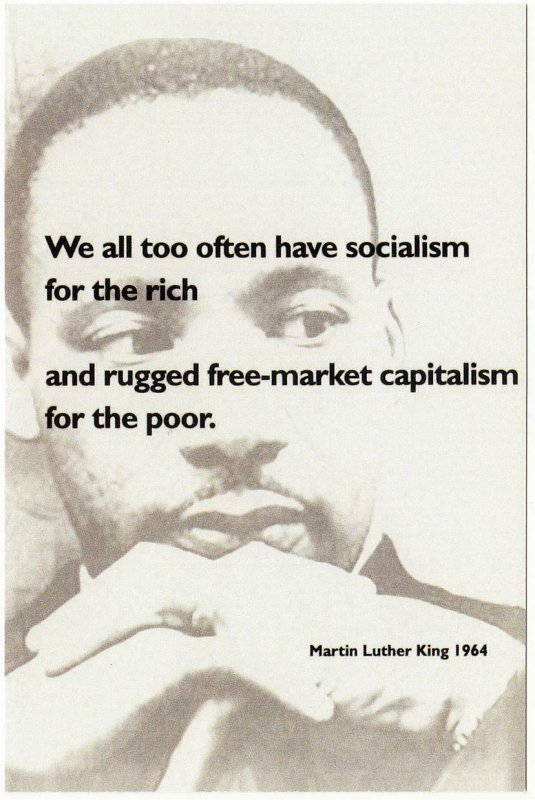 Martin Luther King MLK Socialism for the Rich Quote Postcard