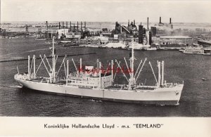 Postcard RPPC Koninklijke Hollandsche Lloyd MS Eemland