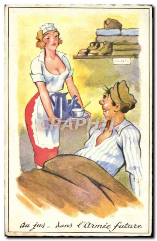 Old Postcard Fantasy Humor Army Soldier