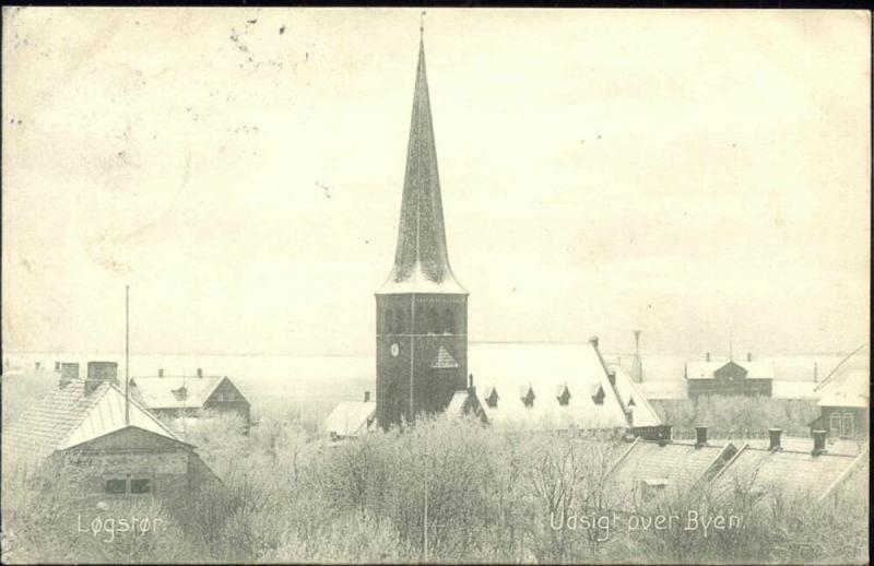 denmark, LOGSTOR LØGSTØR, Udsigt Byen, Church (1911) Stamp