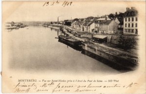 CPA Montereau Vue sur Saint-Nicolas prise a l'Aval du Pont FRANCE (1289680)