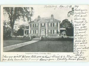Pre-1907 LONGFELLOW HOME Cambridge Massachusetts MA Q1935