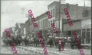 Morenci MICHIGAN RPPC c1910 DELIVERY WAGON Baldwin Truck Co. Dray ADVERTISING 