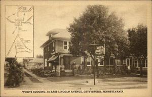 Gettysburg PA Wolfe's Lodge Postcard