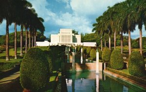 Vintage Postcard Latter Day Saints Hawaiian Temple Windward Side Island Of Oahu