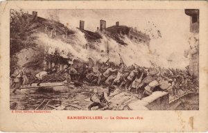 CPA RAMBERVILLIERS La Defense GUERRE MILITAIRE 1870 (46951)