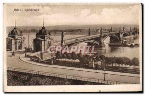 Old Postcard Mainz Rheinbrucke