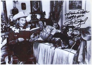 Roy Rogers Jr Reading Book Cowboy Country & Western 12x8 Hand Signed Photo