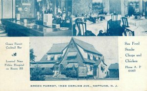 Neptune New Jersey Green Parrott roadside 1942 Restaurant Postcard 21-4563