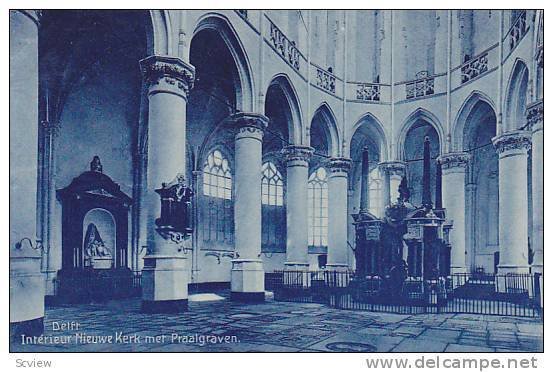 Interieur Nieuwe Kerk Met Praalgraven, Delft (South Holland), Netherlands, 19...