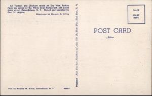 Canandaigua NY Sky View Turkey Farm Postcard