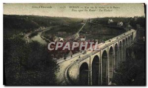 Old Postcard Emerald Coast Dinan View of the viaduct and the Rance