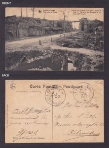 BELGIUM, Postcard, Ypres, Entrance of the town, Lille's gate, WWI, Posted