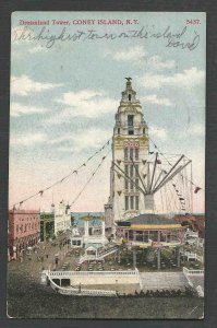 DATE 1907 PPC* VINTAGE CONEY ISLAND NY DREAMLAND TOWER NOT OFTEN SEEN SEE INFO