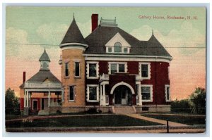 1913 Gafney Home House Front View Stairs Entrance Roadside Rochester NH Postcard