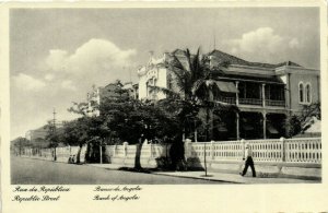 PC CPA ANGOLA / PORTUGAL, REPUBLIC STREET, BANK OF ANGOLA, POSTCARD (b13290)