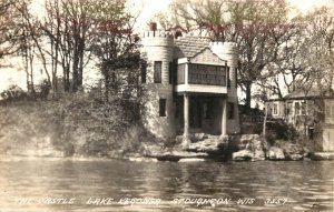 RPPC Postcard The Castle Lake Kegonsa State Park Stoughton WI 3557 Stamp #785