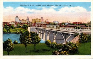 Texas Austin Colorado River Bridge and Skyline