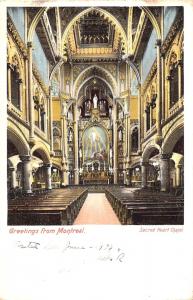 MONTREAL CANADA~LOT OF 2 POSTCARDS 1903 GREETINGS~SACRED HEART + NOTRE DAME
