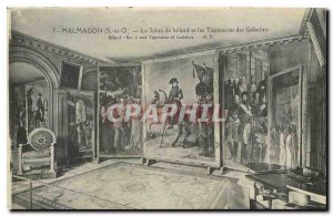 Old Postcard Malmaison S and O The Billiard room and Tapestries Gobelins