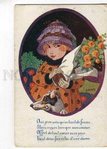 257092 WUYTS Girl TERRIER old ADVERTISING Footwear TENNIS